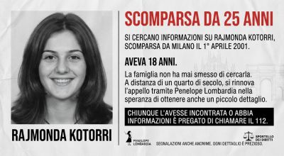 Chi l’ha vista? Scomparsa da Milano 25 anni fa, si cerca ancora Rajmonda Kotorri: “Chiunque l’avesse incontrata chiami il 112”