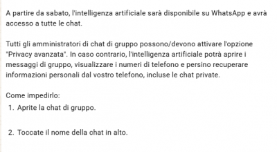 Attenzione a questi messaggi: l'intelligenza artificiale sta leggendo?