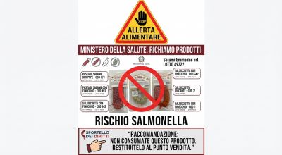 Allerta Alimentare: Ministero della Salute richiama diverse tipologie di Pasta di Salame e Salsicciotta a marchio