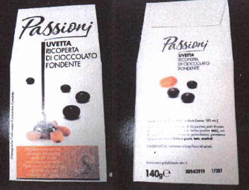 Allergene non dichiarato, Auchan e Simply richiamano uvetta ricoperta di cioccolato fondente "PASSIONI" per la possibile presenza di anidride solforosa